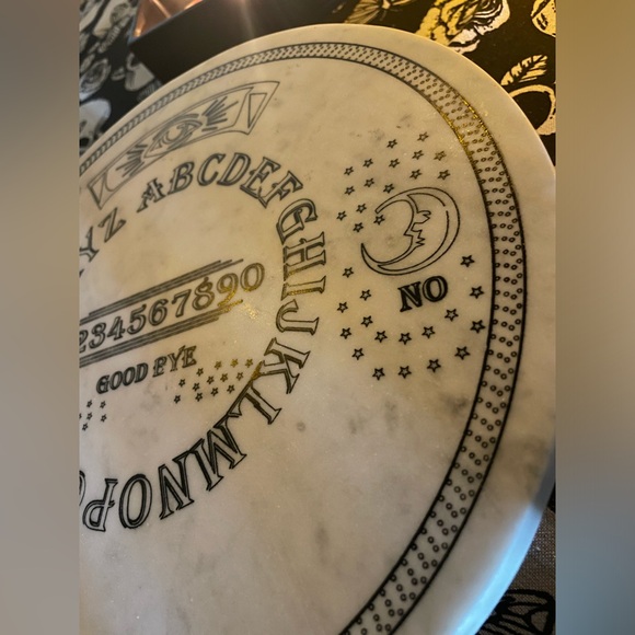 EUC Gothic Ouija Spirit Board Marble Cake/Dessert/Cheese Footed Serving Platter - Picture 6 of 11